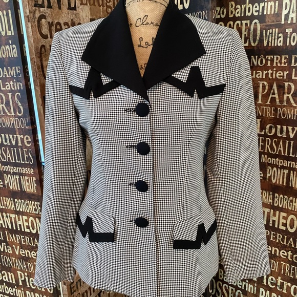 ABS Black & White Check Stylish Blazer - Picture 1 of 11